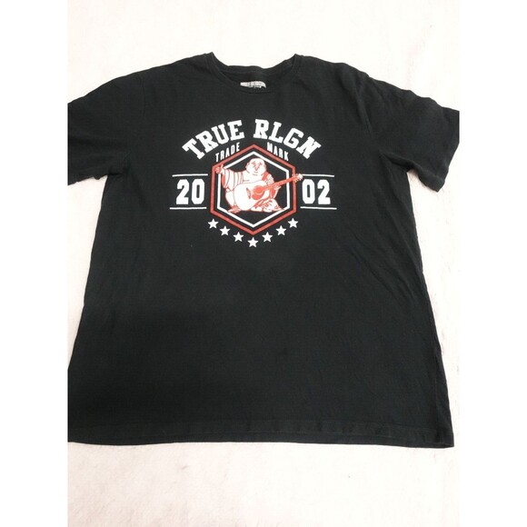 True Religion Black Buddha T Shirt Size XXL - Picture 1 of 7